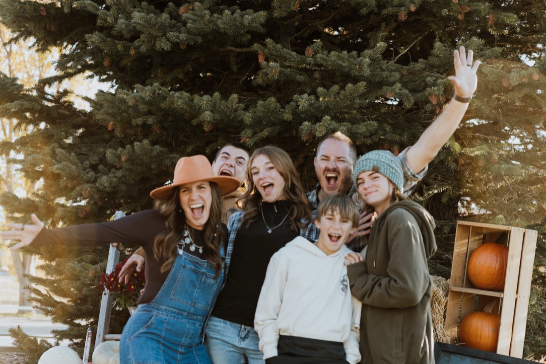 Chad and Teegan Braun and their kids at Fall Fest